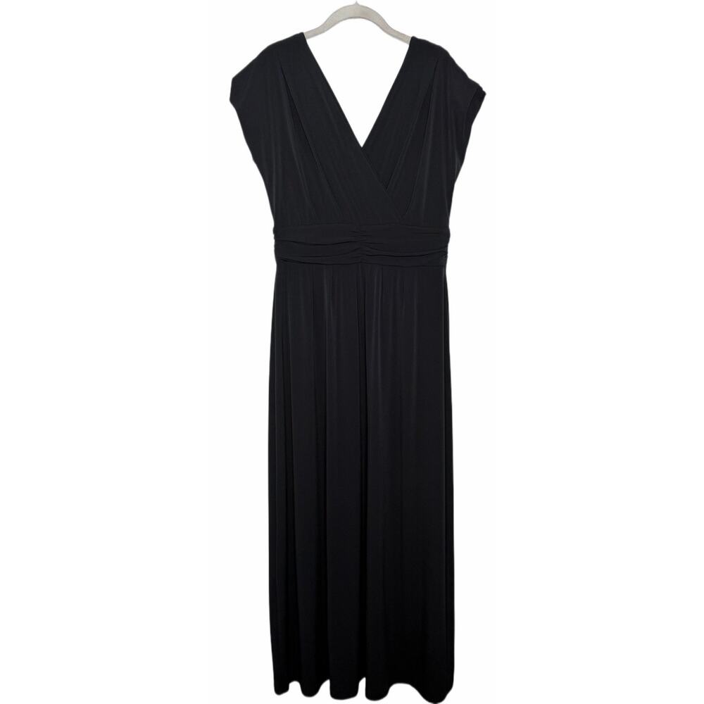 IMAN Boho Chic V Neck Faux Wrap w/ Head Wrap Wrinkle Resistant Maxi Dress L NWT